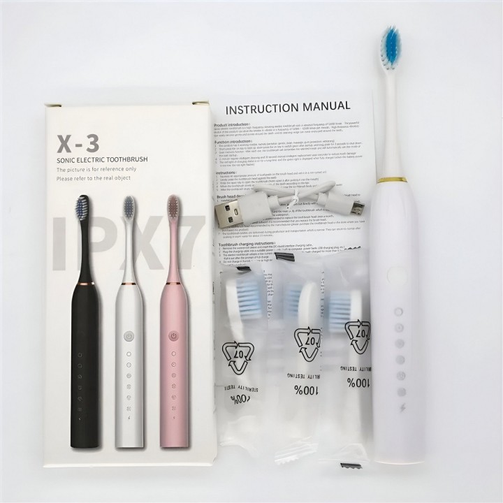 Cepillo Electrico Recargable Portatil + 3 Cabezales Unisex