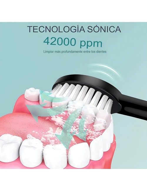 Cepillo Electrico Recargable Portatil + 3 Cabezales Unisex