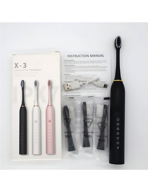 Cepillo Electrico Recargable Portatil + 3 Cabezales Unisex
