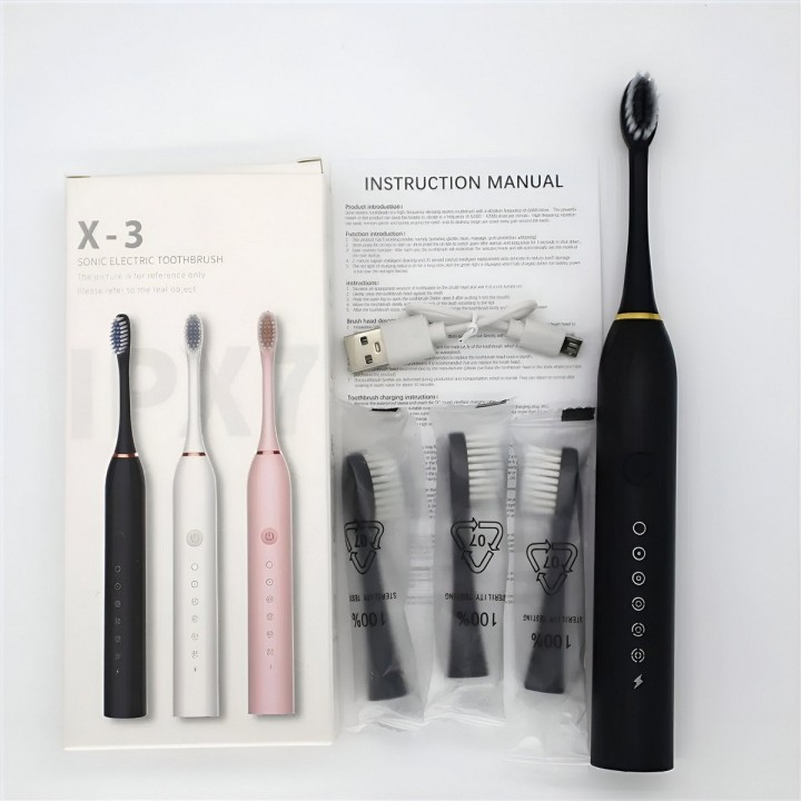 Cepillo Electrico Recargable Portatil + 3 Cabezales Unisex