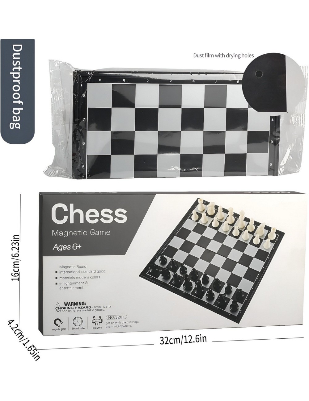 Juego De Mesa Ajedrez Profesional Imantado Grande