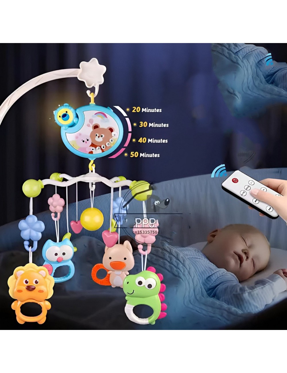 Movil Musical Para Bebes Para Cunas Baby Niñas + Control