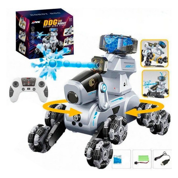 Perro Robot Recargable Lanzador De Hidrogel Juguete Niños
