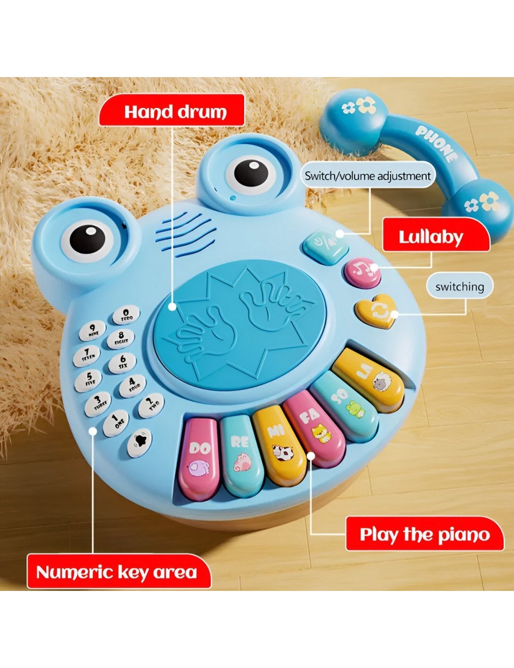 Piano Telefono Numeros Bebe Interactivo Juguete + Baterias