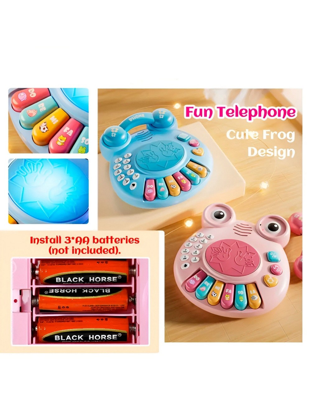Piano Telefono Numeros Bebe Interactivo Juguete + Baterias