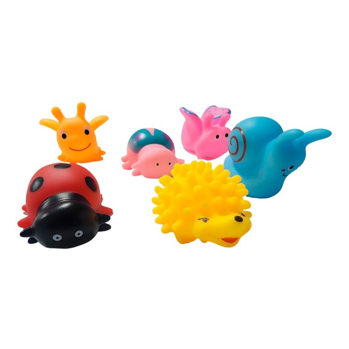 Animales Goma Bañera De Bebes, Juguete Juego Para Niños X 6