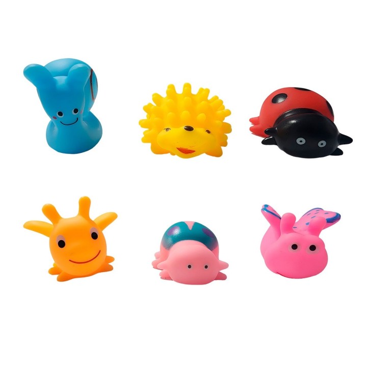 Animales Goma Bañera De Bebes, Juguete Juego Para Niños X 6