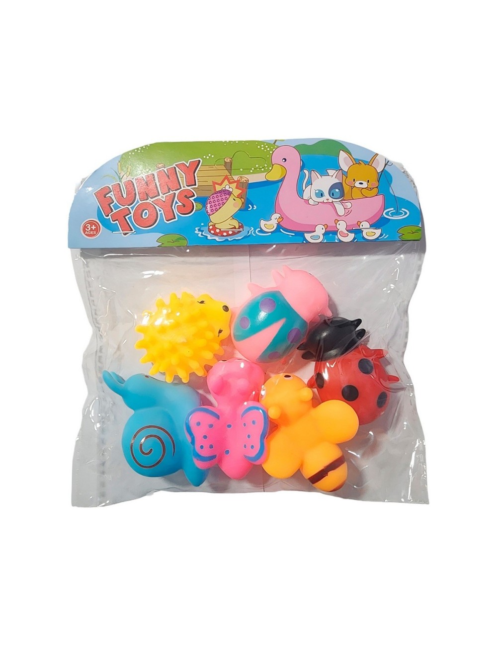 Animales Goma Bañera De Bebes, Juguete Juego Para Niños X 6