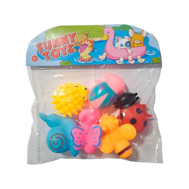 Animales Goma Bañera De Bebes, Juguete Juego Para Niños X 6
