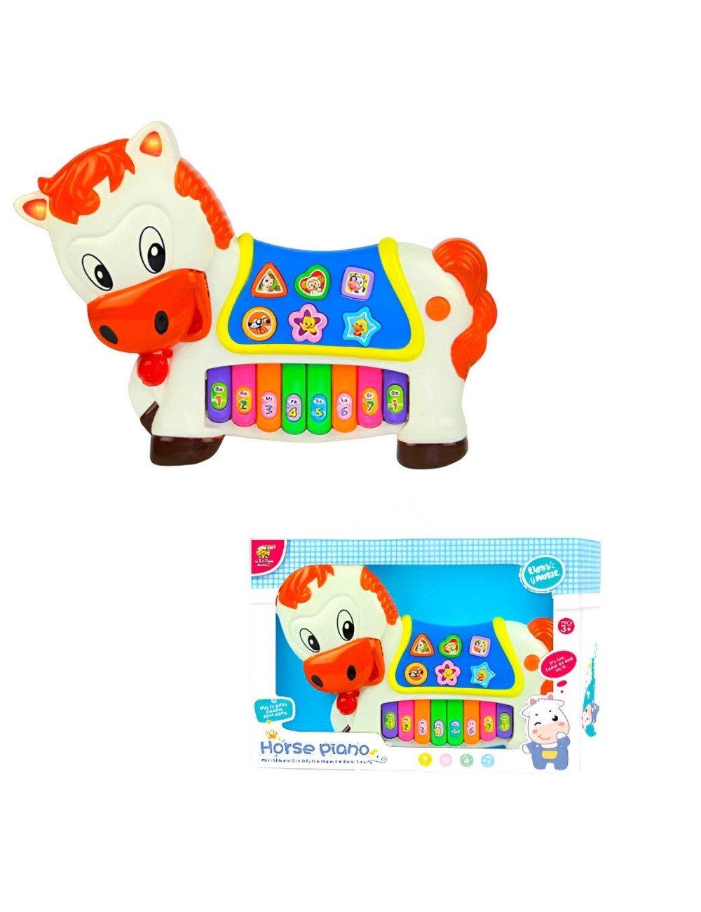 Piano Caballo Interactivo Luces Notas Juguete + Baterias