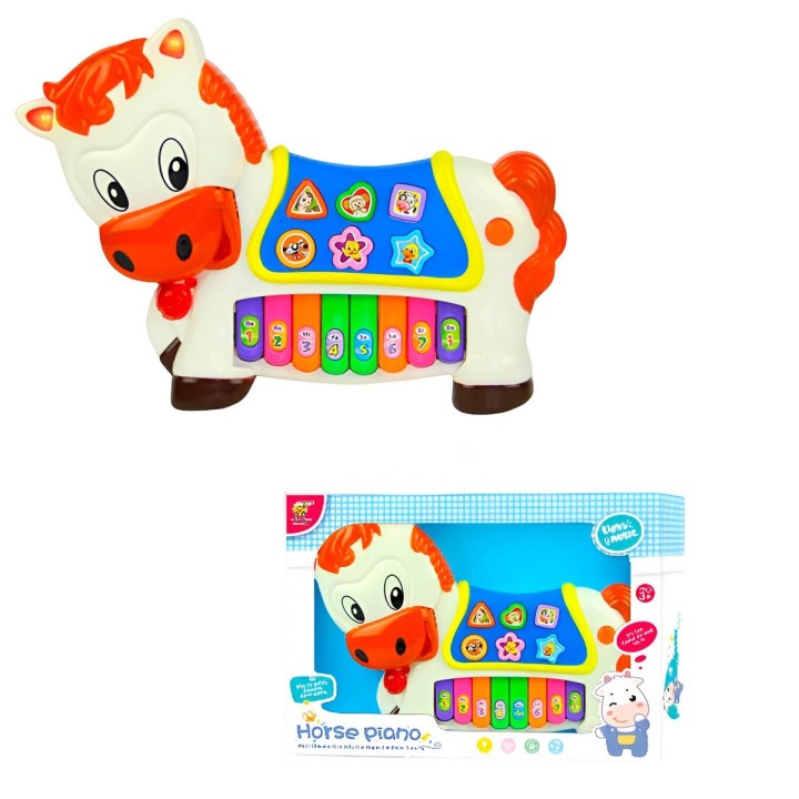 Piano Caballo Interactivo Luces Notas Juguete + Baterias