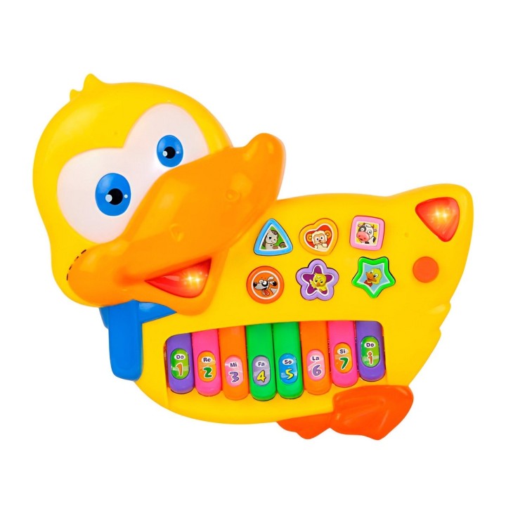 Piano Pato Interactivo Luces Notas Juguete + Baterias