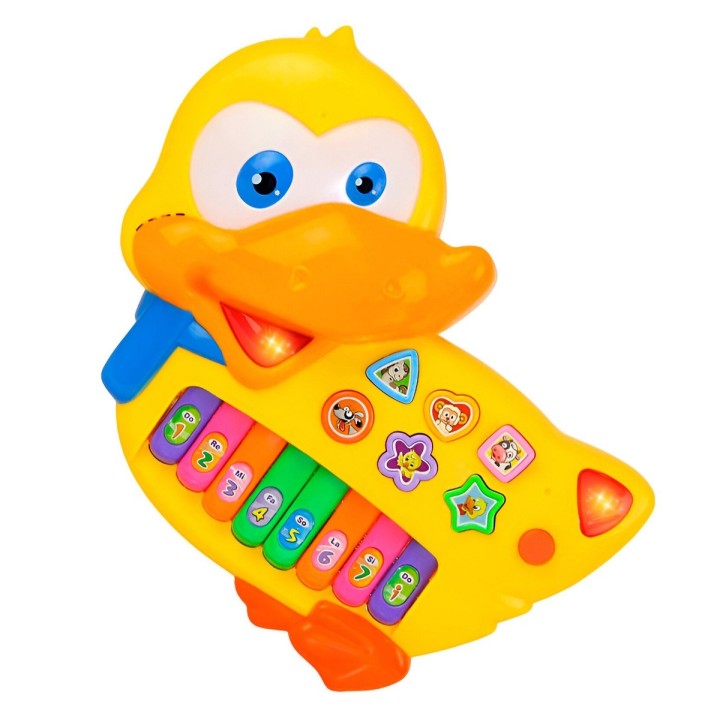 Piano Pato Interactivo Luces Notas Juguete + Baterias