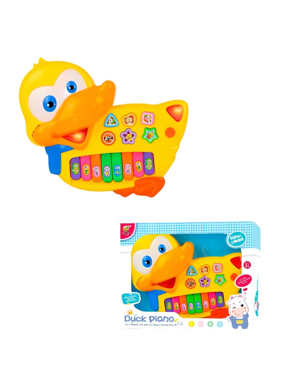 Piano Pato Interactivo Luces Notas Juguete + Baterias