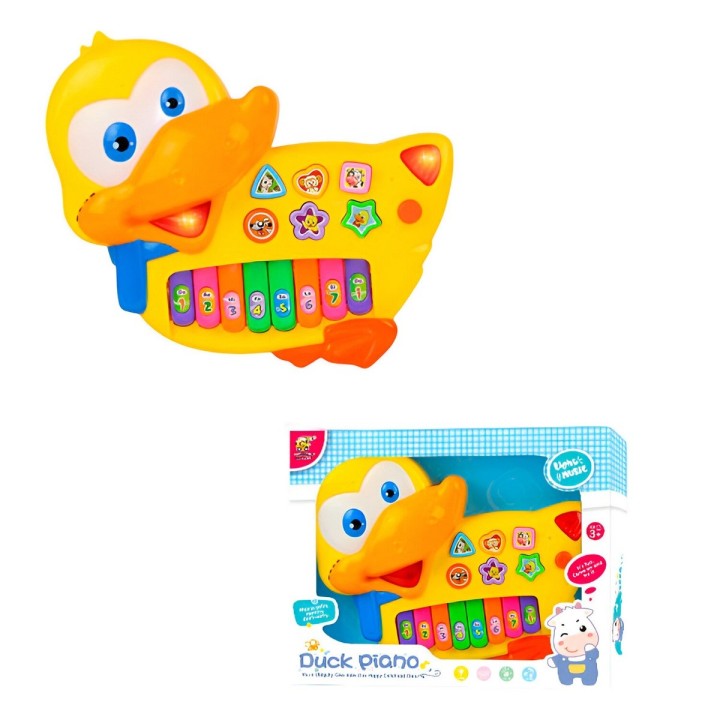 Piano Pato Interactivo Luces Notas Juguete + Baterias