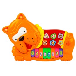 Piano Perro Bulldog Interactivo Luz Notas Juguete + Bateria