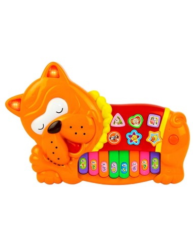Piano Perro Bulldog Interactivo Luz Notas Juguete + Bateria
