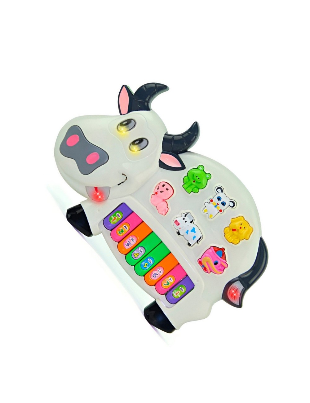 Piano Vaca Toro Interactivo Luces Notas Juguete + Baterias
