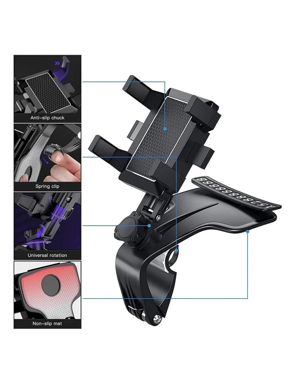 Soporte Celular Giratorio 360° Multifuncional Para Carro