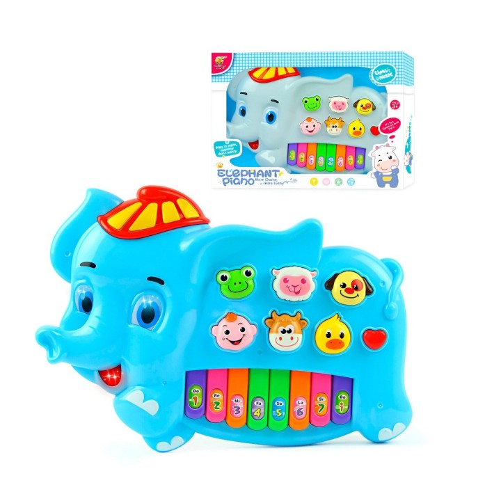 Piano Elefante Interactivo Luces Notas Juguete + Baterias