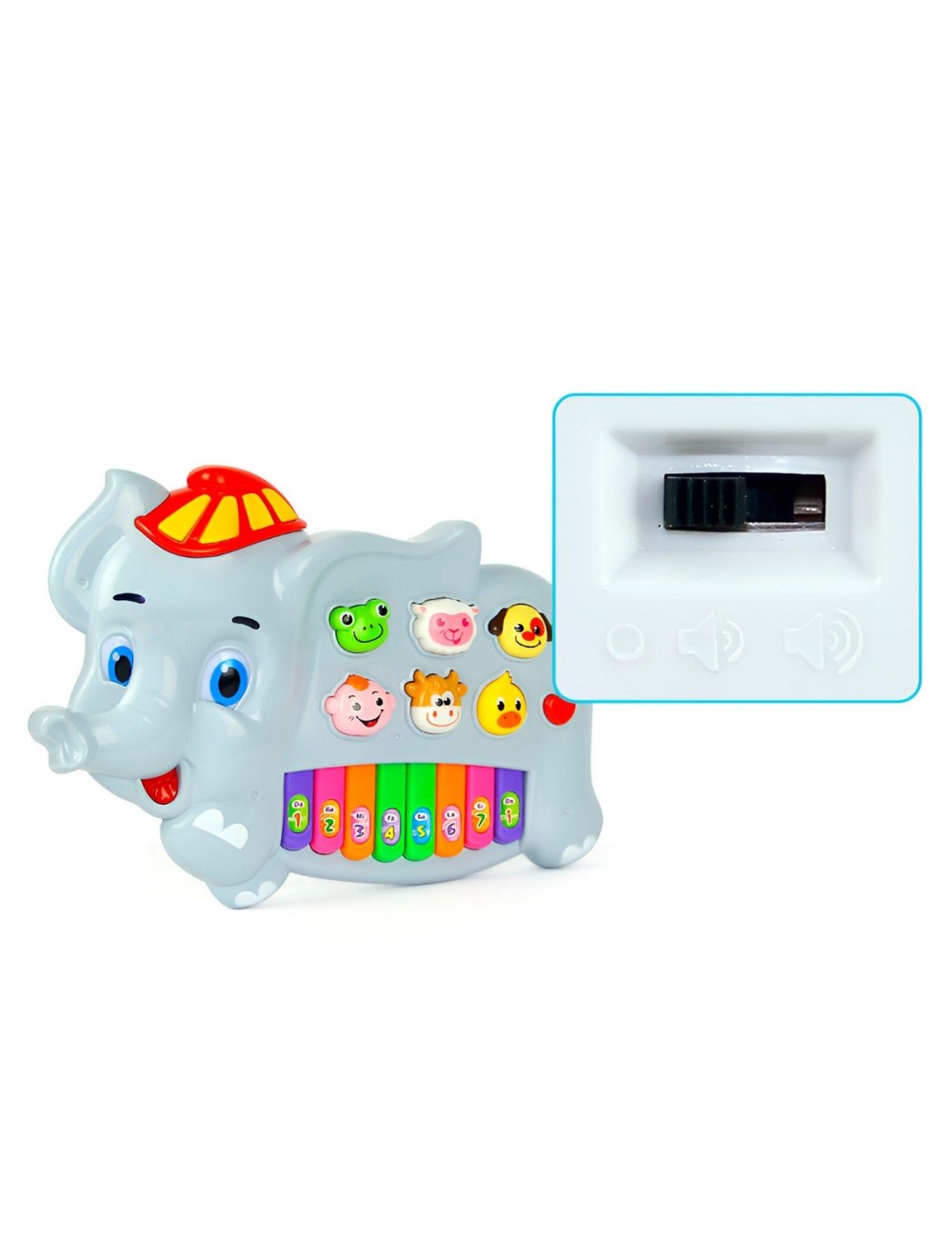 Piano Elefante Interactivo Luces Notas Juguete + Baterias