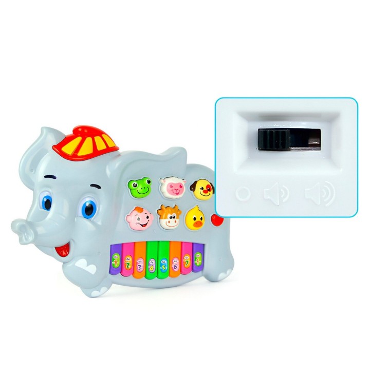 Piano Elefante Interactivo Luces Notas Juguete + Baterias