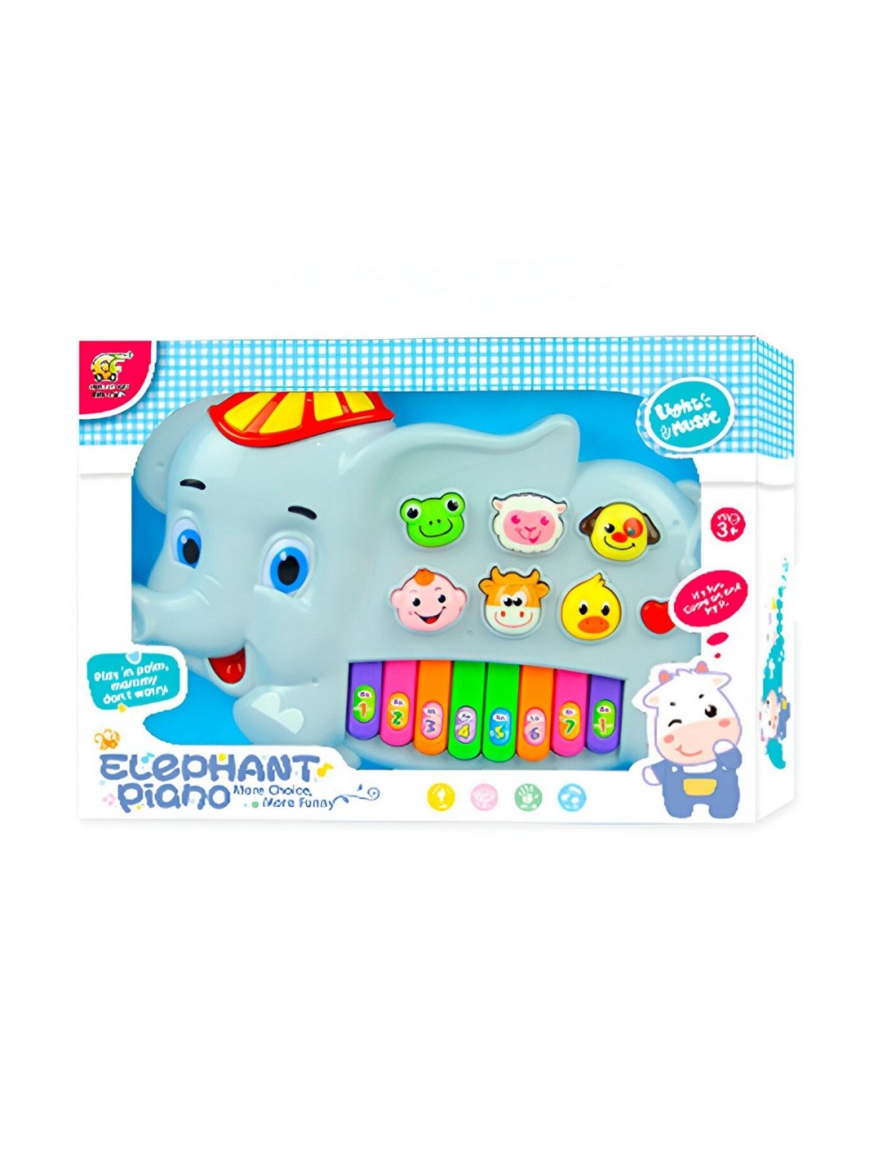 Piano Elefante Interactivo Luces Notas Juguete + Baterias