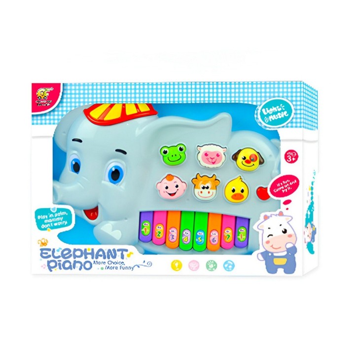 Piano Elefante Interactivo Luces Notas Juguete + Baterias