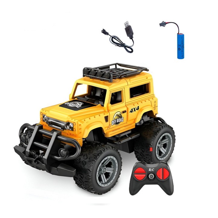 Carro Control Remoto Todo Terreno Jeep Recargable + Baterias