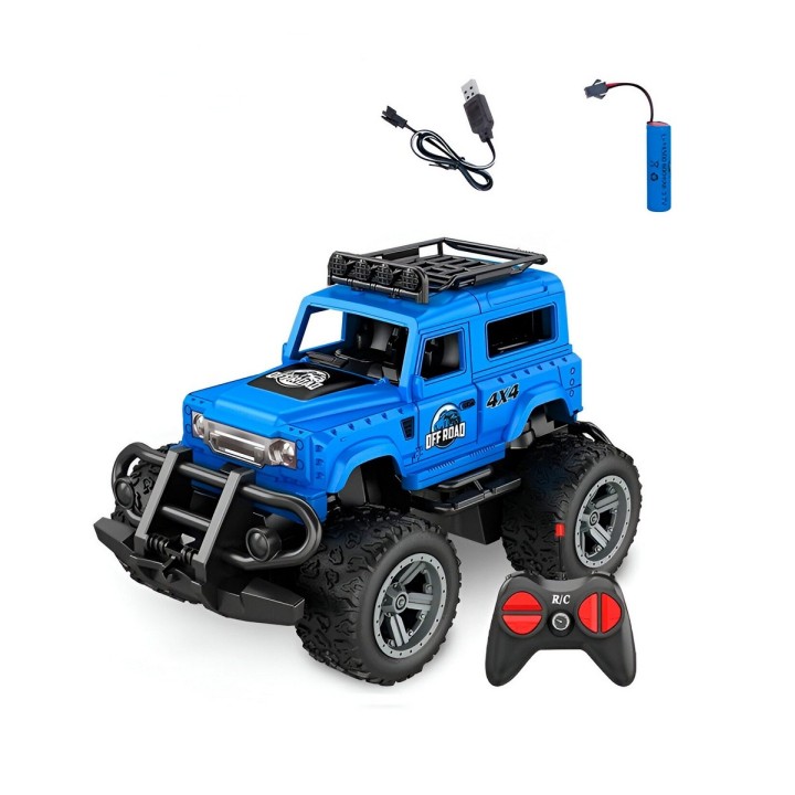 Carro Control Remoto Todo Terreno Jeep Recargable + Baterias