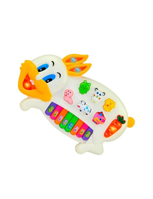 Piano Conejo Interactivo Luces Notas Juguete + Baterias