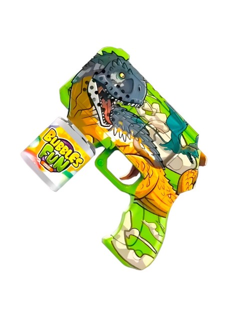Pistola Burbujas Gun Rex Dinosaurio Automática + Liquido