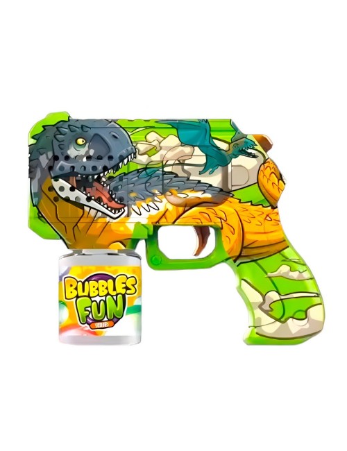 Pistola Burbujas Gun Rex Dinosaurio Automática + Liquido