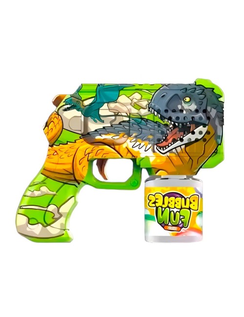 Pistola Burbujas Gun Rex Dinosaurio Automática + Liquido