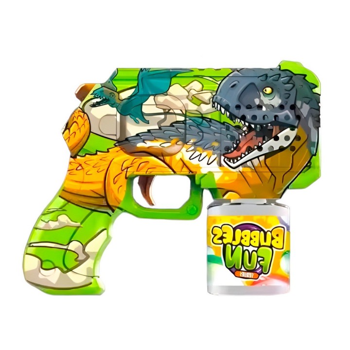 Pistola Burbujas Gun Rex Dinosaurio Automática + Liquido