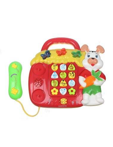 Telefono De Juguete Conejo Luces Sonido Animales Granja