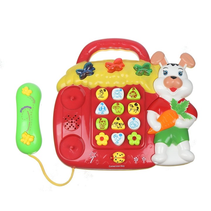 Telefono De Juguete Conejo Luces Sonido Animales Granja