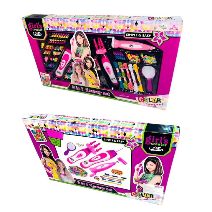 Set Kit Para Hacer Pulseras Y Peinados Trenzas Profesional