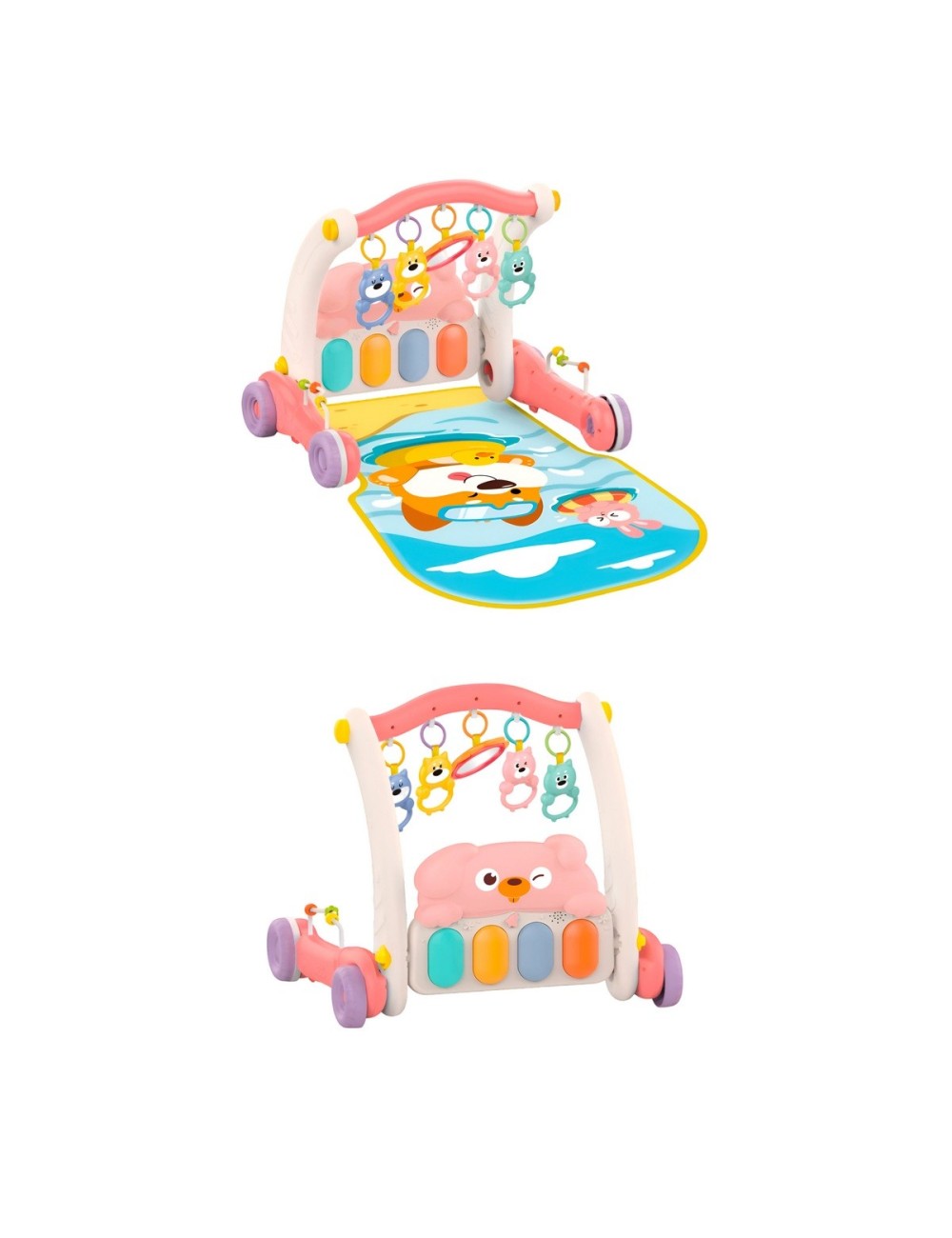 Piano Andadera 2 En 1 Tablero Desarrollo Motriz Niñas