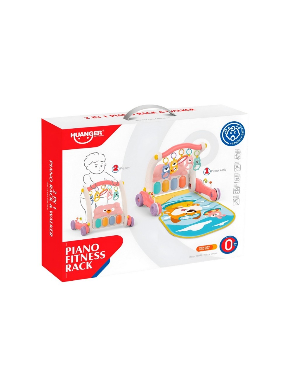 Piano Andadera 2 En 1 Tablero Desarrollo Motriz Niñas