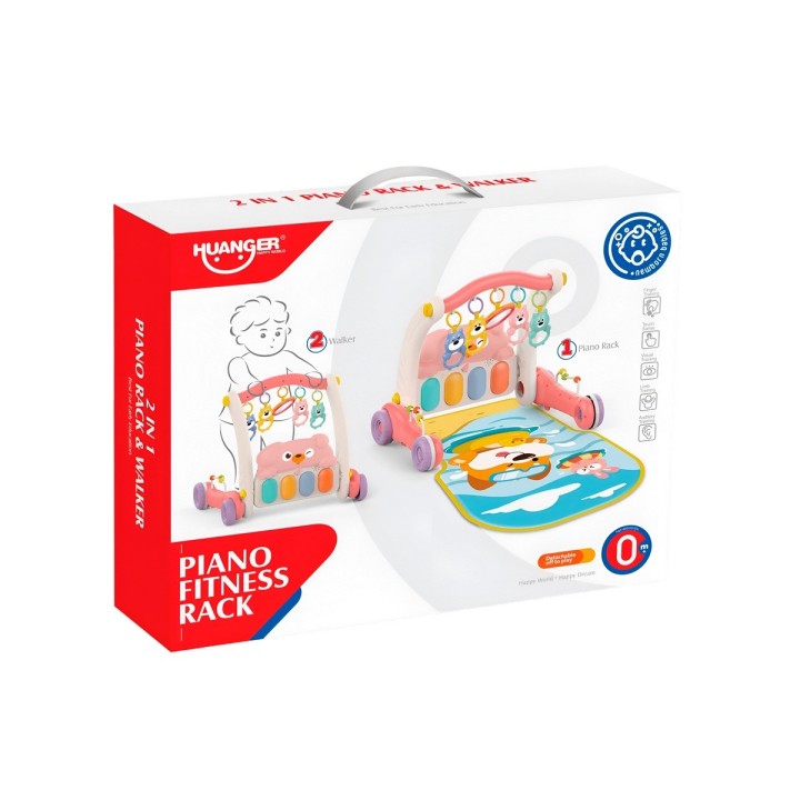 Piano Andadera 2 En 1 Tablero Desarrollo Motriz Niñas
