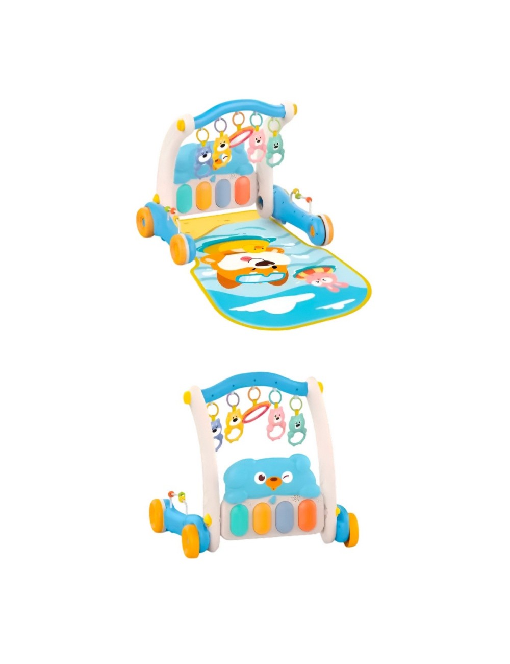 Piano Andadera 2 En 1 Tablero Desarrollo Motriz Niños