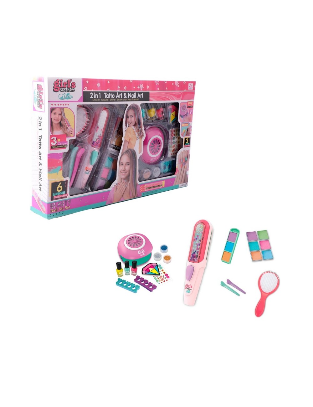 Juguete Kit Uñas Niñas Accesorios Manicure Esmaltes Escarcha
