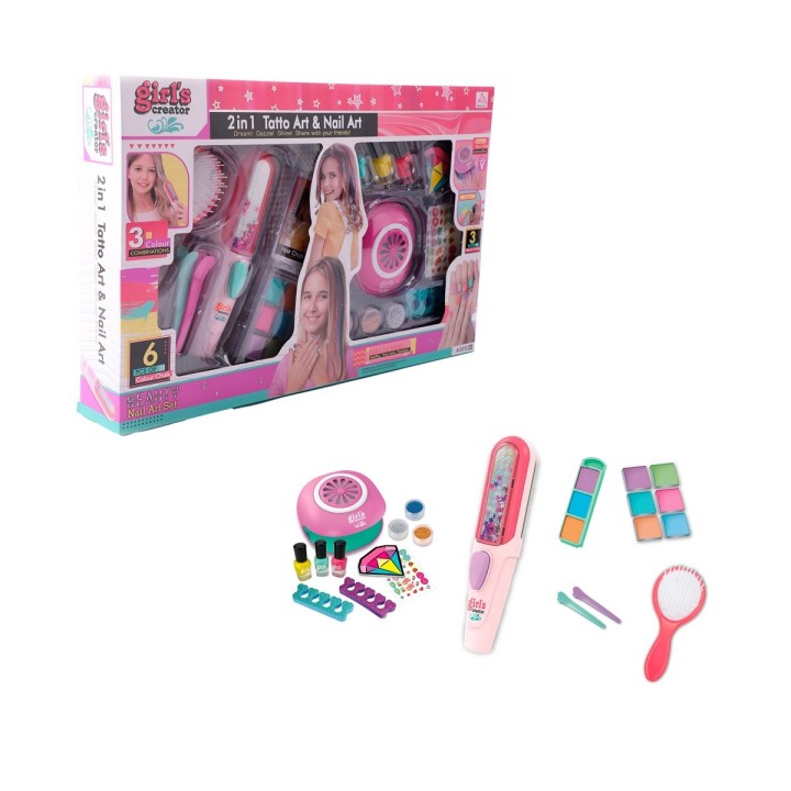 Juguete Kit Uñas Niñas Accesorios Manicure Esmaltes Escarcha