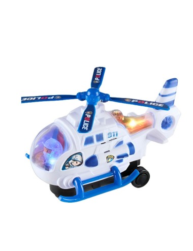 Helicoptero Policia Luces Sonido Movimiento Niños + Baterias