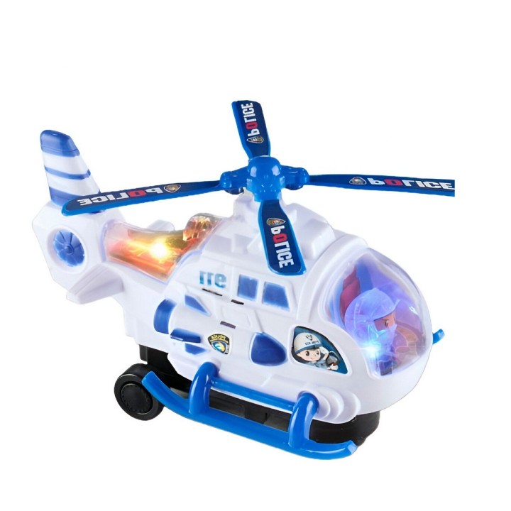 Helicoptero Policia Luces Sonido Movimiento Niños + Baterias