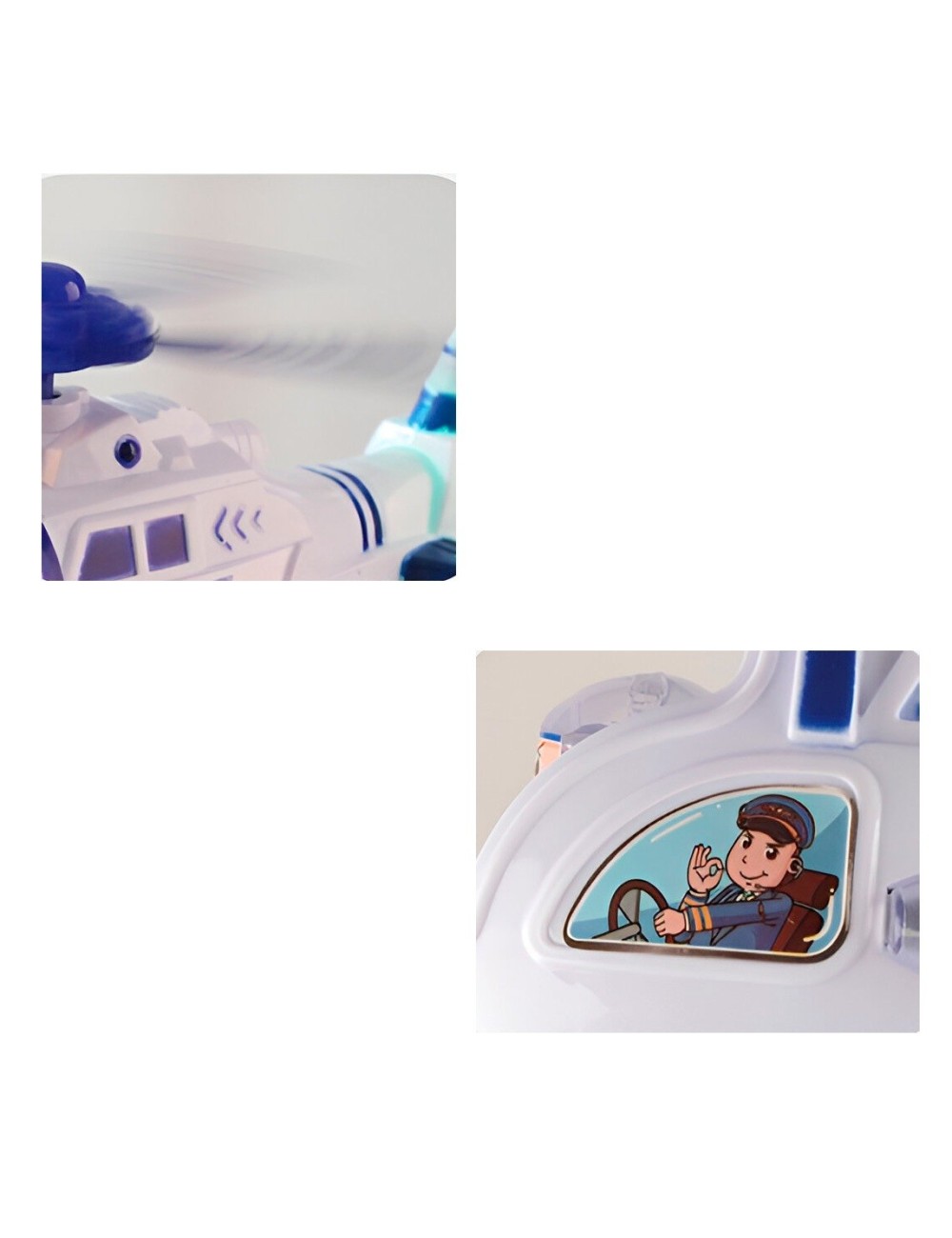 Helicoptero Policia Luces Sonido Movimiento Niños + Baterias