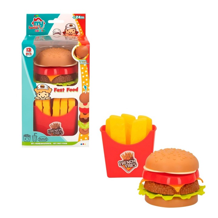 Comida De Juguete Realista Hamburguesa Papas Fritas