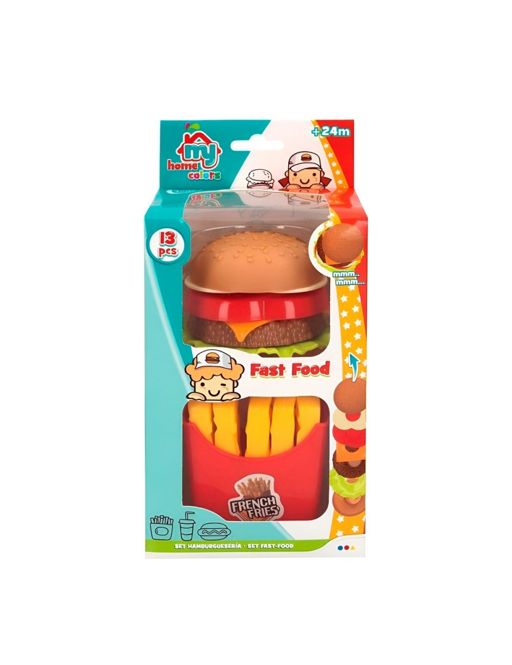 Comida De Juguete Realista Hamburguesa Papas Fritas