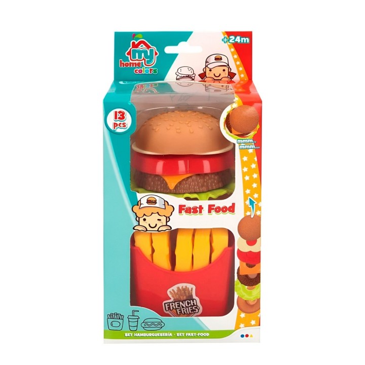 Comida De Juguete Realista Hamburguesa Papas Fritas